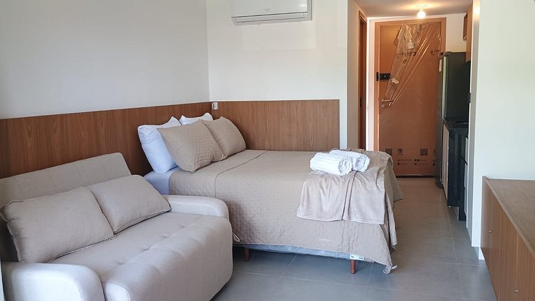 Flat de 1 quarto beira mar Atlantico Carneiros